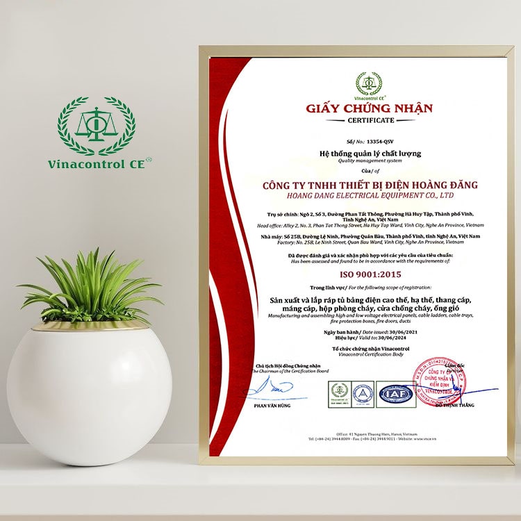 Mẫu giấy chứng nhận ISO 9001 cho doanh nghiệp 
