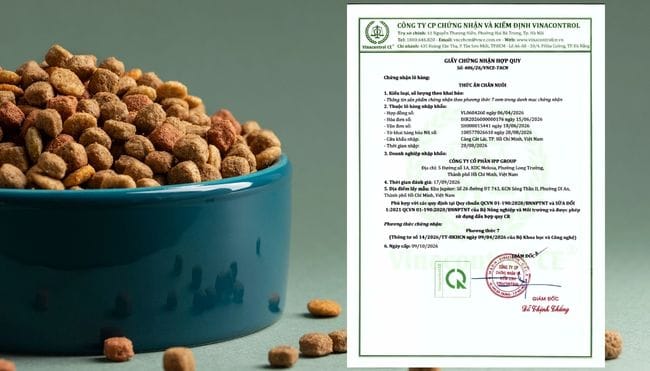 Giấy chứng nhận hợp quy thức ăn chăn nuôi theo phương thức 7